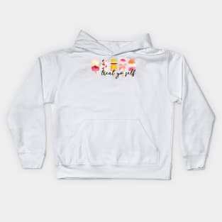 Treat Yo Self Pink Popsicles Kids Hoodie